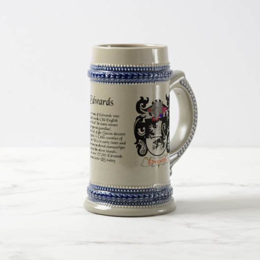 Edwards Familienwappen Stein Bierglas (VorderseiteRechts)