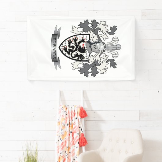 Edwards Familienwappen-Wappen Banner (Insitu)