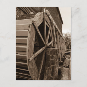 Edwards Water Wheel Sepia Postkarte