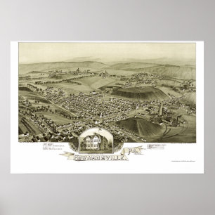 Edwardsville, panoramische Karte PAs - 1892 Poster