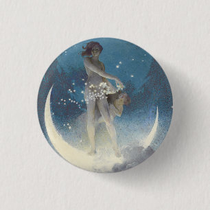 Edwin Blashfield Stars Scattering Art Nouveau Button
