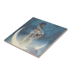 Edwin Blashfield Stars Scattering Art Nouveau Fliese