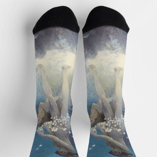 Edwin Blashfield Stars Scattering Art Nouveau Socken (Oben)