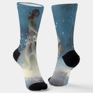 Edwin Blashfield Stars Scattering Art Nouveau Socken