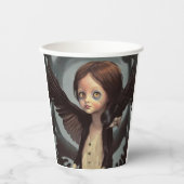Edwin Gothic Black Bird Crow Grunge Pappbecher (Vorderseite)