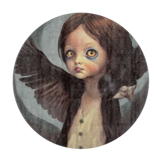 Edwin Gothic Black Bird Crow Grunge Schneidebrett (Vorderseite)