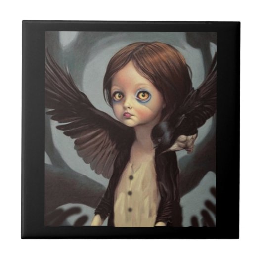 Edwin Gothic Black Crow Grunge Fliese (Vorderseite)