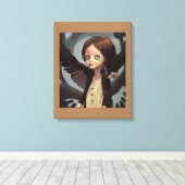 Edwin Gothic Black Crow Grunge Leinwanddruck (Insitu (Holzboden))