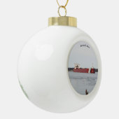Edwin H. Gott Ball oder Schneeflocke Keramik Kugel-Ornament (Links)