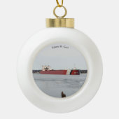 Edwin H. Gott Ball oder Schneeflocke Keramik Kugel-Ornament (Vorderseite)