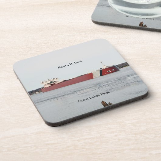 Edwin H. Gott Set von 6 Untersetzer aus hartem Kun (Linke Seite)