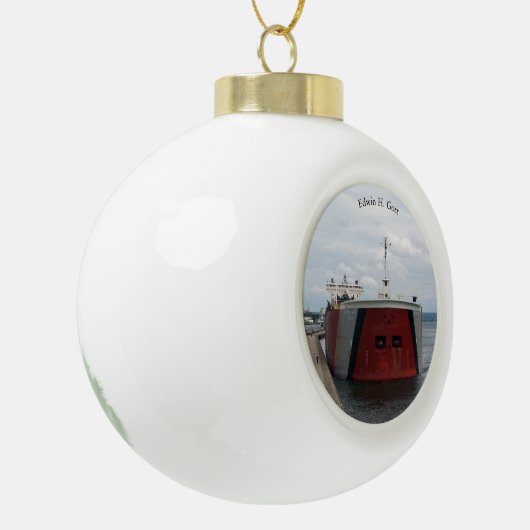 Edwin H. Gott Soo Ball oder Schneeflocke Keramik Kugel-Ornament (Links)