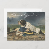 Edwin Landseer Rettete, Der Hund, Mut, danke Postkarte (Vorne/Hinten)