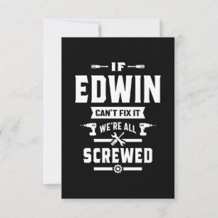 Edwin Personalisiert Name Birthday Gift RSVP Karte