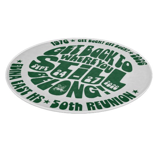 EE '76 Runde Glas-Schneidbrett Schneidebrett (Ecke)