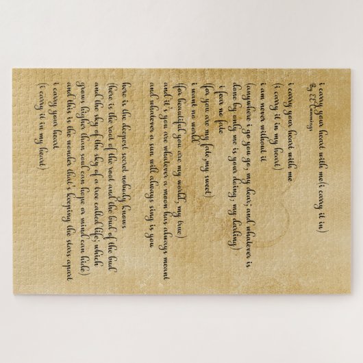 EE Cummings Gedicht Puzzle (Horizontal)