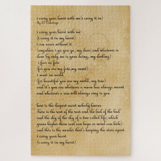 EE Cummings Gedicht Puzzle (Vertikal)