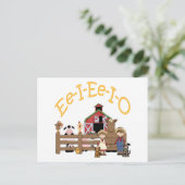 Ee I E I O auf dem Bauernhof Postkarte (Stehend Vorderseite)