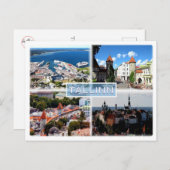 EE Tallin - Altstadt - Hafen - Viru Gate - Kiek Postkarte (Vorne/Hinten)
