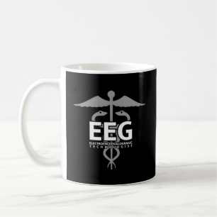 Eeg Tech Eeg mit Caduceus vorne hinten Kaffeetasse
