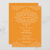 Eegant Orange 16 . Geburtstag Geburtstag Einladung (Vorne/Hinten)