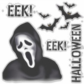 EEK & Echoes – Halloween Masked Ghost with Bats Aufkleber (Vorderseite)
