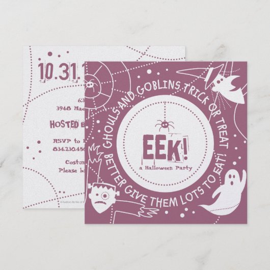 Eek Halloween Einladungen (Vorne/Hinten)