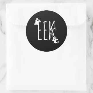 EEK Halloween-Geist Gruseliges Thema & schwarze Sp Runder Aufkleber
