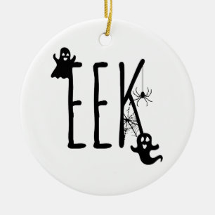 Eek Whimsical Geister & Spinne Halloween Keramik Ornament