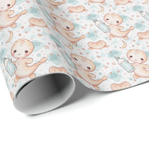 Eel Niedlich Baby Pastell Watercolor Muster Geschenkpapier