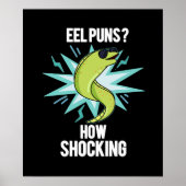 Eel Puns wie schockierend Funny Animal Pub Dark BG Poster (Vorne)