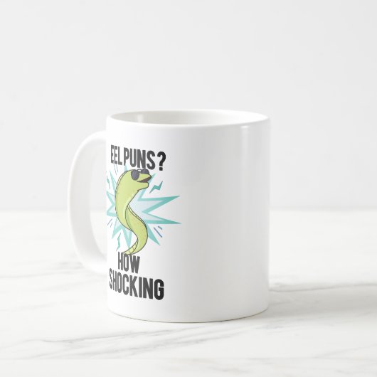 Eel Puns wie schockierend lustige Tierpuppe Kaffeetasse (Vorderseite Links)