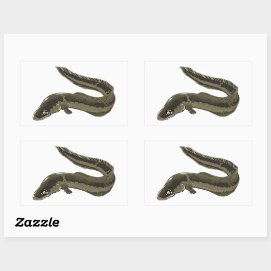 Eel Rechteckiger Aufkleber (Blatt)