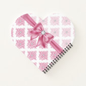 Eelegm Glam Pink Bow Diamonds Damask Notizblock (Rückseite)