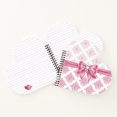 Eelegm Glam Pink Bow Diamonds Damask Notizblock (Innenseite)
