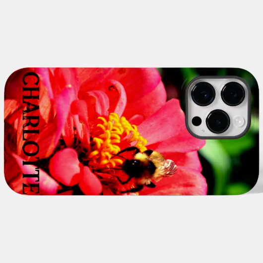 Eelgant Rote Blüte Foto Hummel Case-Mate iPhone Hülle (Rückseite (Horizontal))