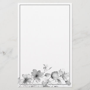 Eelgante minimalistische Wildblumen Briefpapier