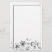 Eelgante minimalistische Wildblumen Briefpapier (Vorne/Hinten)