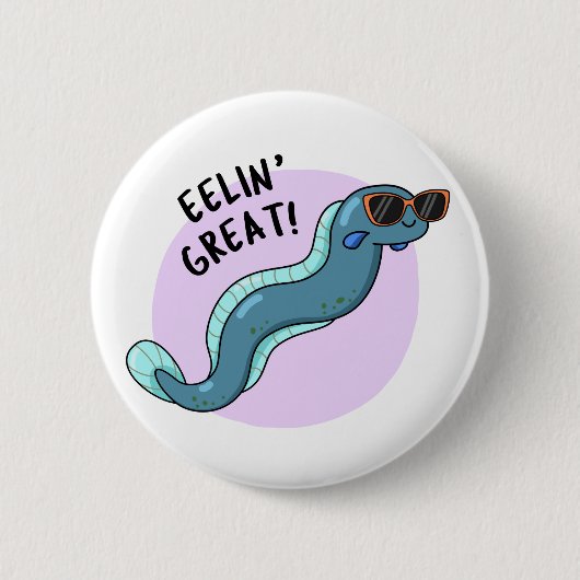 Eelin Great Funny Slippery Eel Pun Button (Vorderseite)