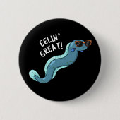 Eelin Great Funny Slippery Eel Pun Dark BG Button (Vorderseite)