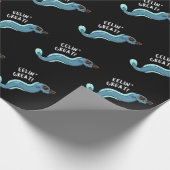 Eelin Great Funny Slippery Eel Pun Dark BG Geschenkpapier (Ecke)