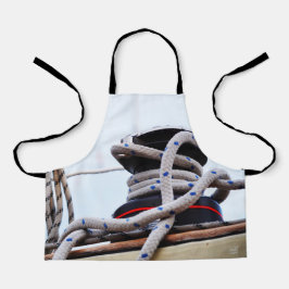 Een zeiljacht close up van een lier op een boot. schürze