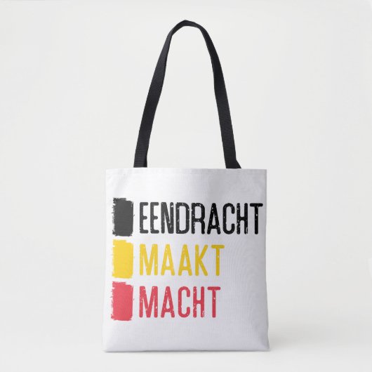 Eendracht Maakt Macht Bag, belgisches Motto Tasche (Vorderseite)