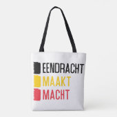 Eendracht Maakt Macht Bag, belgisches Motto Tasche (Rückseite)