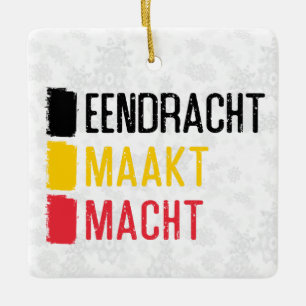 Eendracht Maakt Macht Belgian Holiday Decoration Keramikornament