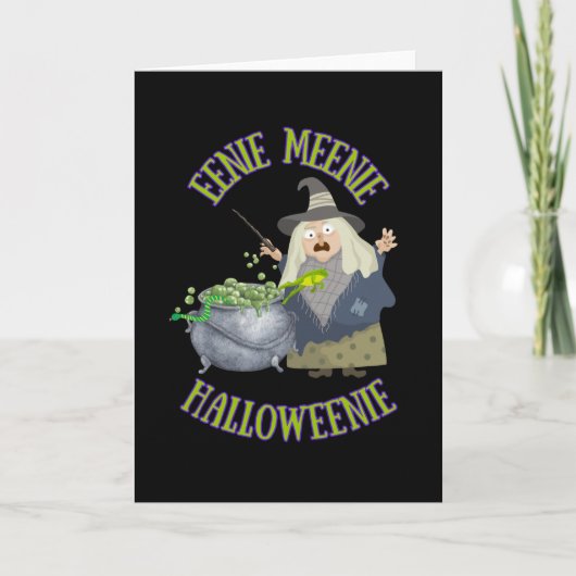 Eenie Meenie Halloweenie Grußkarte, Niedliche Spoo Karte (Vorderseite)
