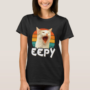 Eepy Cat Retro Meme Sonnenuntergang Ästhetik T-Shirt