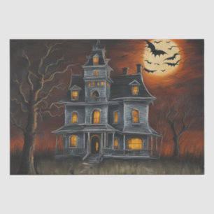 Eerie Abode: Spuk Hausgemälde Seidenpapier