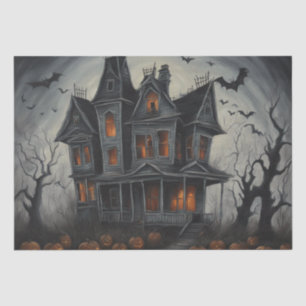 Eerie Abode: Spuk Hausgemälde Seidenpapier