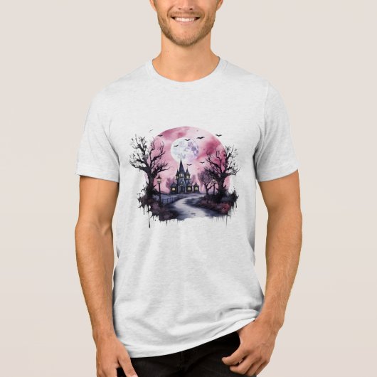 Eerie Anwesen Decor Tri-Blend Shirt (Vorderseite)